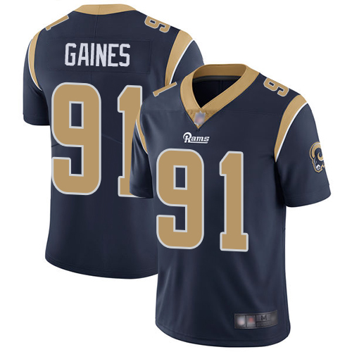 Los Angeles Rams Limited Navy Blue Men Greg Gaines Home Jersey NFL Football 91 Vapor Untouchable